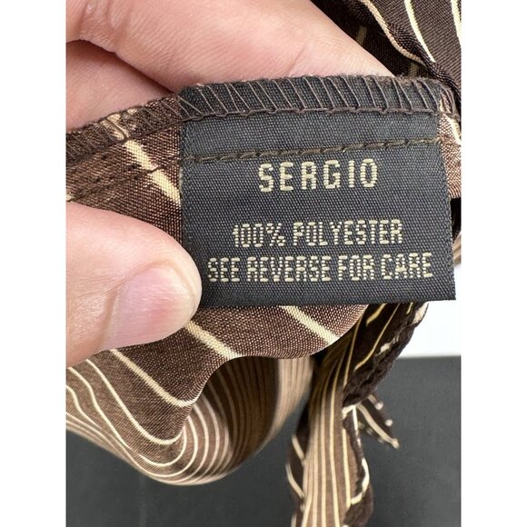 Sergio Vadducci 90’s Western Rodeo Short Sleeve Pearl Button Strip Shirt Size L - Picture 9 of 13